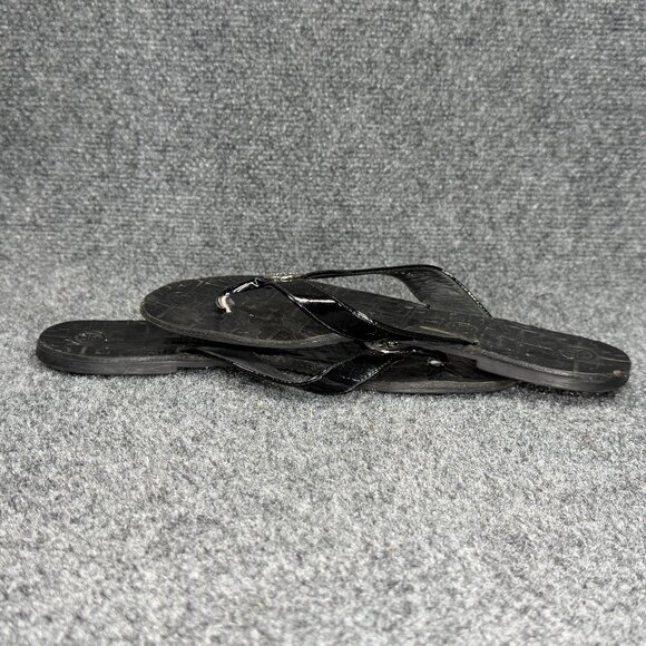 Tory Burch Thora Sandals Women's Size 9 Black Patent Leather Thong Flip Flops - Picture 7 of 11